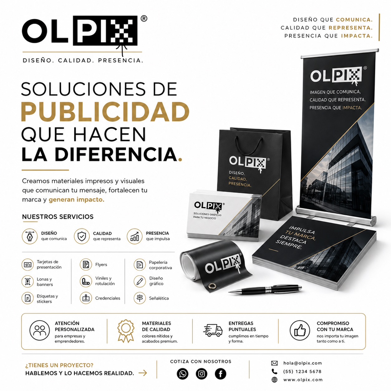 Publicidad e impresión para empresas OLPIX en CDMX